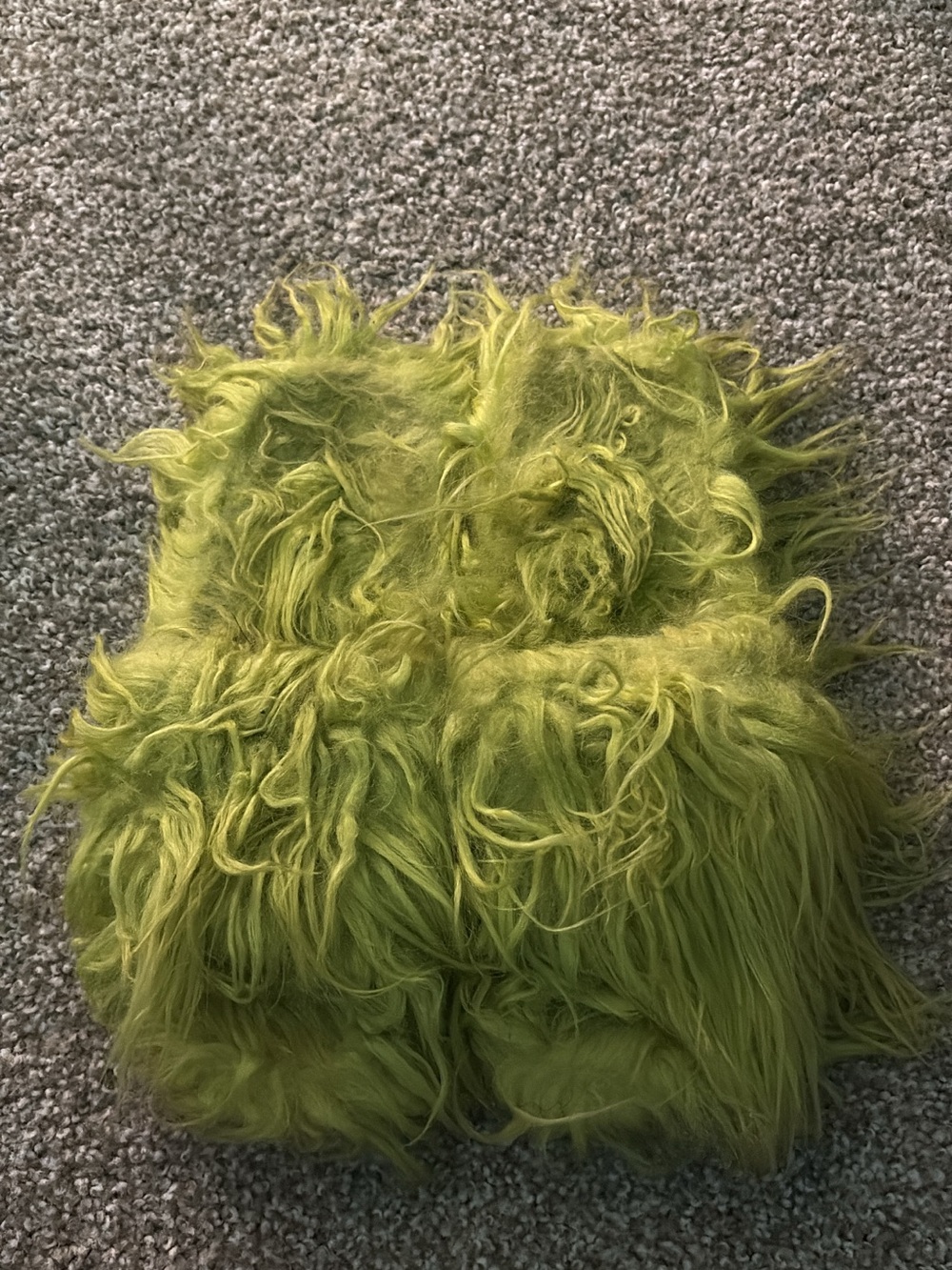 Lime Green Faux Fur slippers